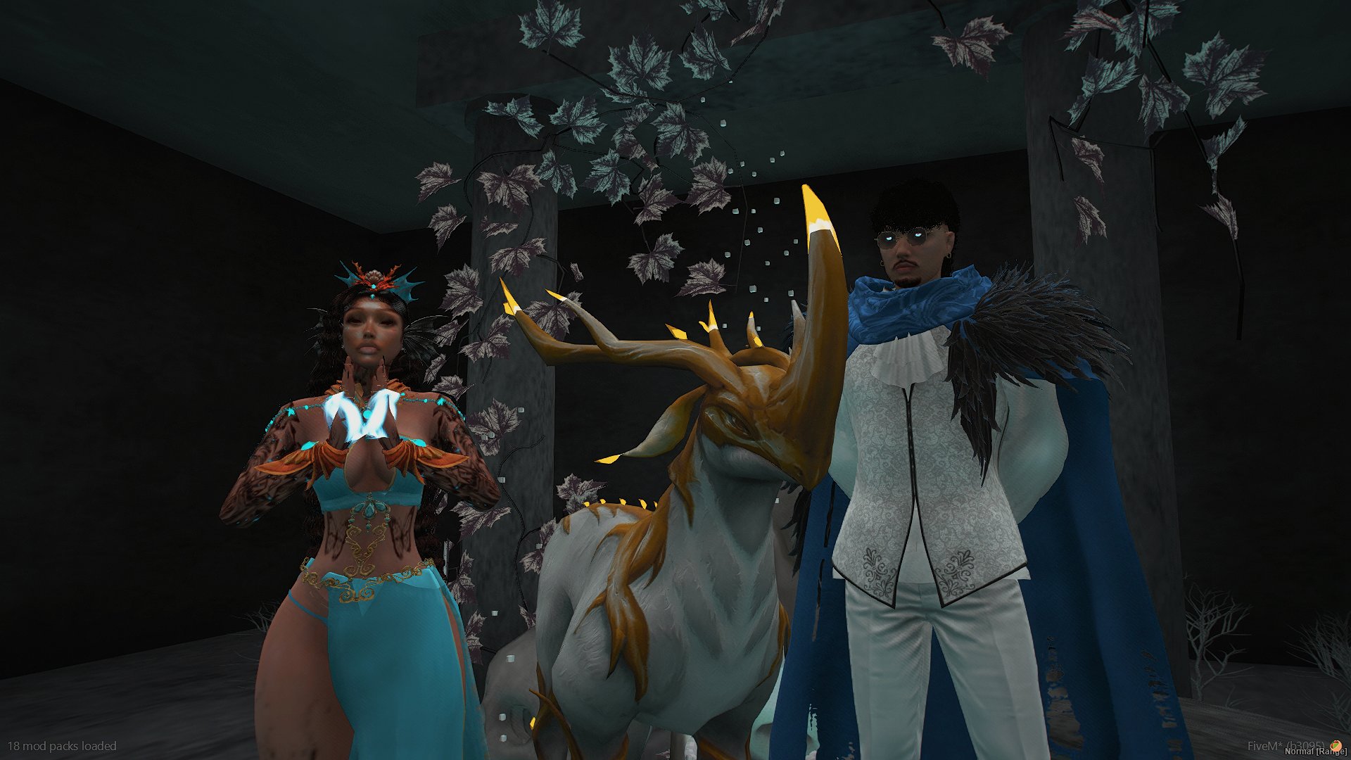 Jazlyn, Rowan and Mack with the white stag